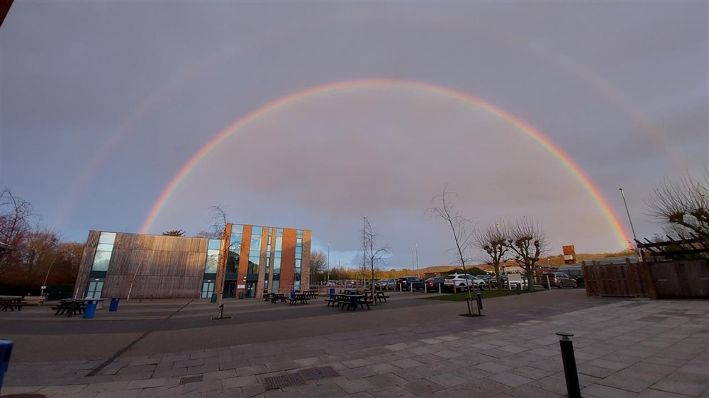 Rainbow over the Margaret Williams Building.
