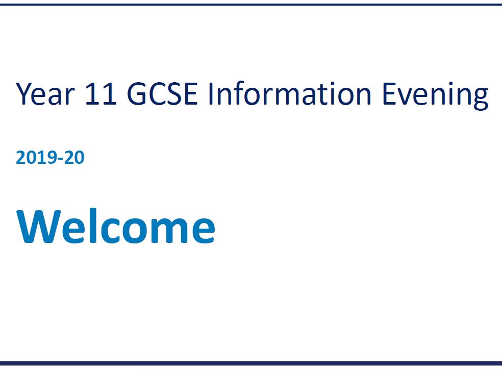 Year 11 GCSE Information Evening